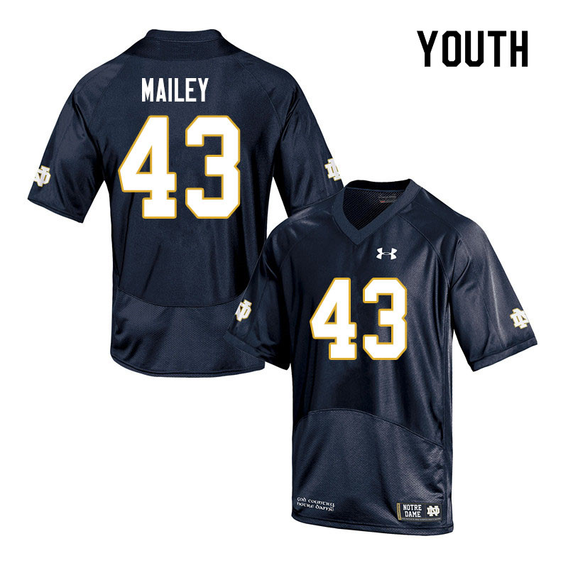 Youth #43 Greg Mailey Notre Dame Fighting Irish College Football Jerseys Sale-Navy